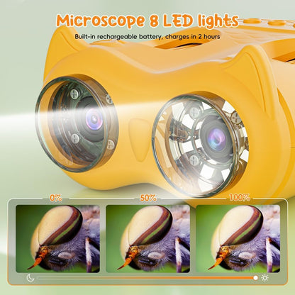 2-in-1 Microscope & Binoculars for Kids – 2.4" IPS Display, 8 LED, Ages 3+