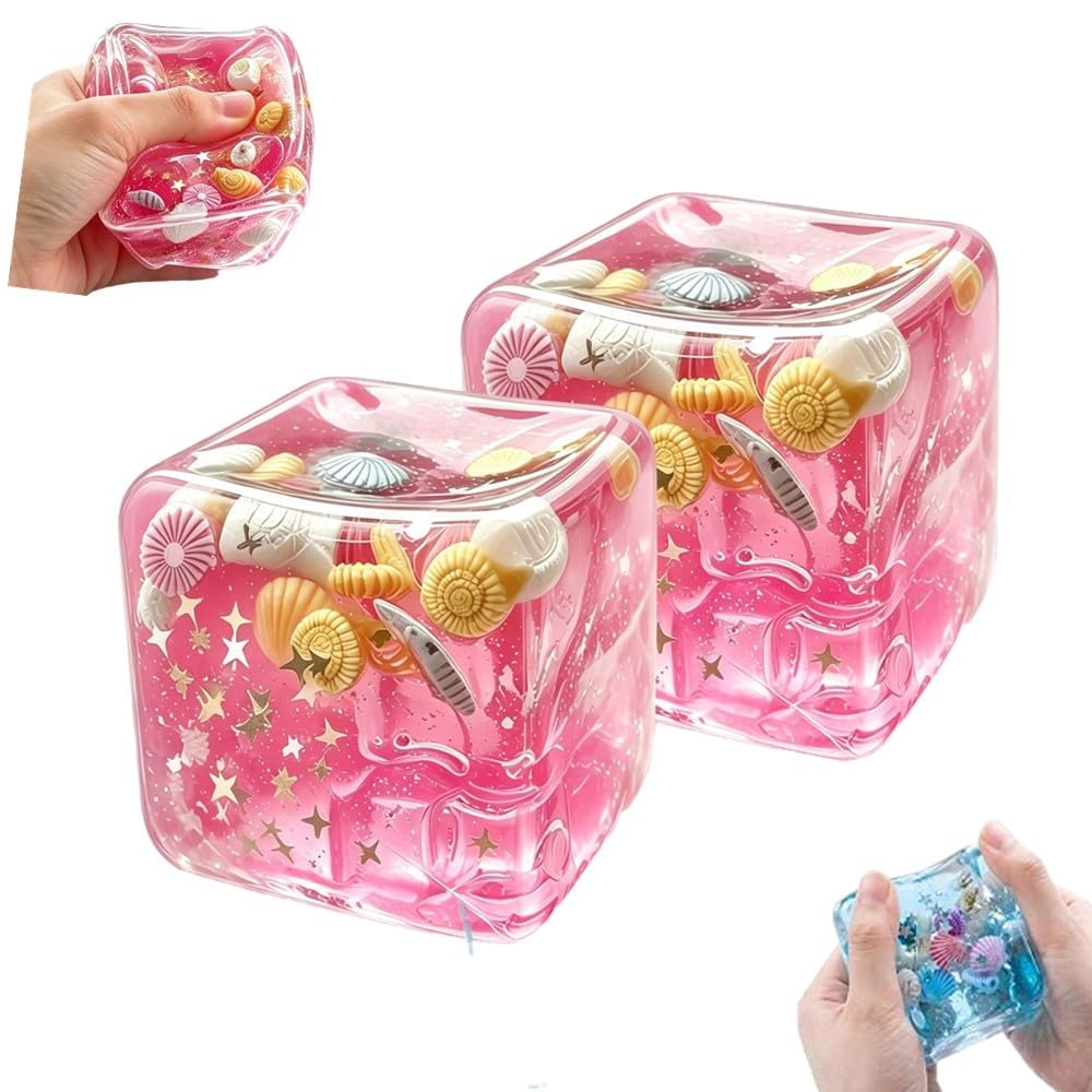 Squishy Würfel Anti Stress Spielzeug, Fidget Toys Stressball (2#Rosa*1pc)