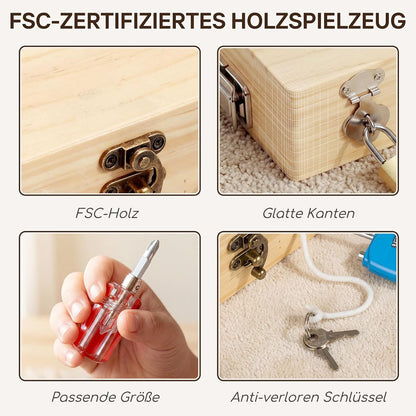 Valise à outils en bois pour enfants – Jouet à visser Montessori à partir de 3 ans
