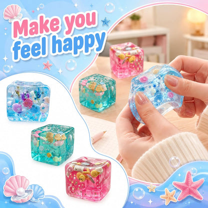 Squishy Würfel Anti Stress Spielzeug, Fidget Toys Stressball (2#Rosa*1pc)