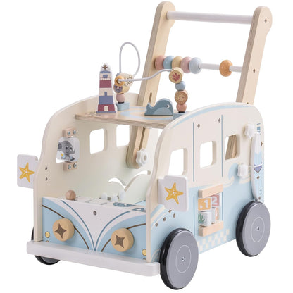 Holz Lauflernwagen Baby mit Aktivitätszentrum & Rädern