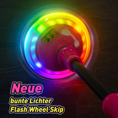 Anneau de saut avec LED et compteur – Anneau de saut pour enfants à partir de 5 ans, pliable et rechargeable