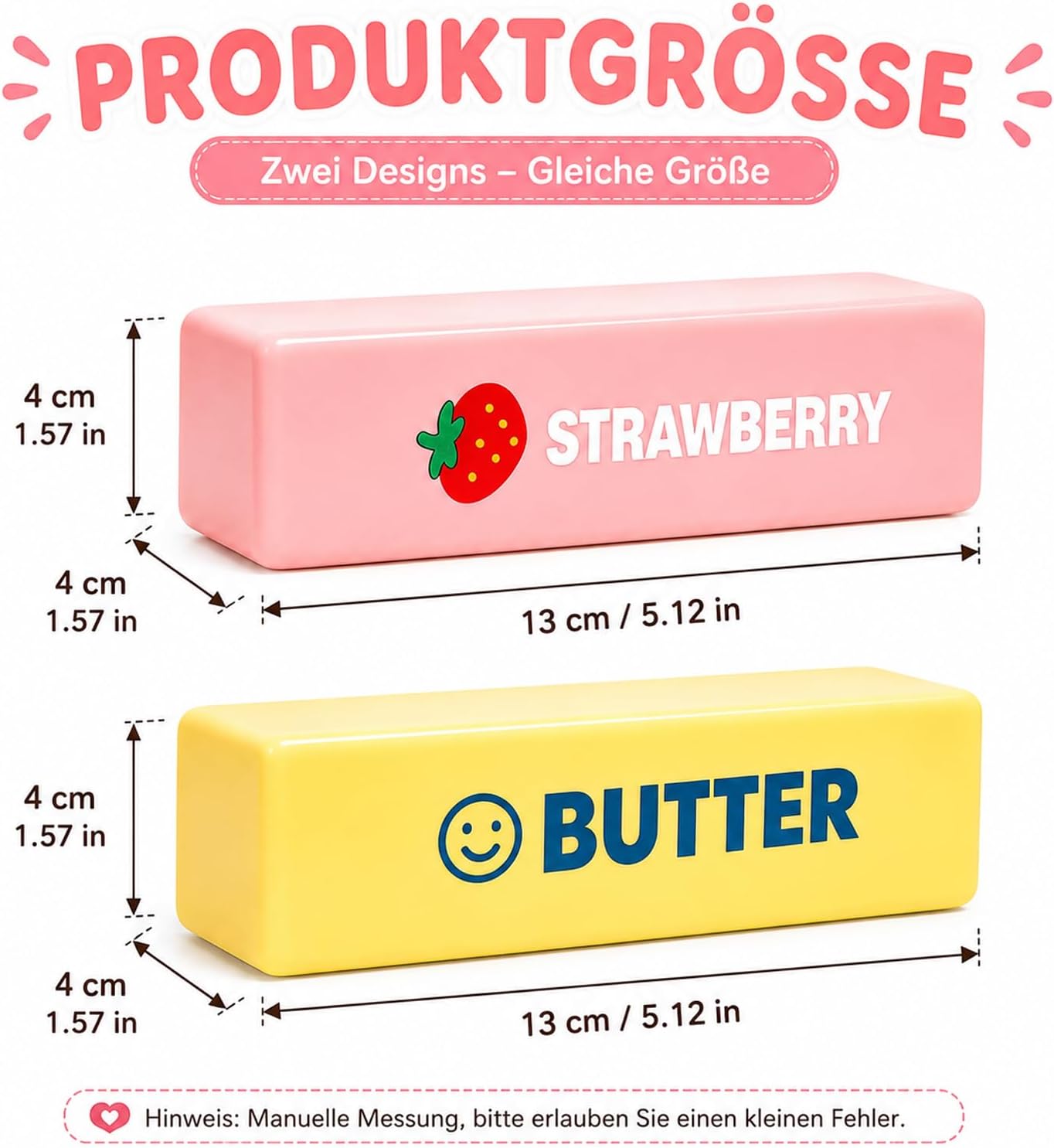 2 Stück Squishy Butter Erdbeere Slow Rising Quetschspielzeug Anti-Stress