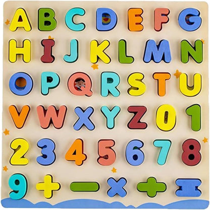Holz-Lernpuzzle Alphabet & Zahlen ab 3 Jahre