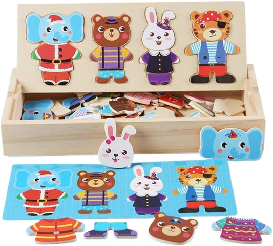 Magnetisches Anziehpuzzle Holz – Dress-Up mit Holzkiste