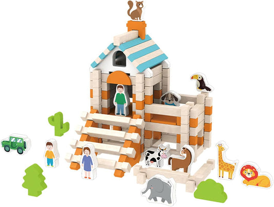 Kit de construction en bois DIY Ferme – Système d'assemblage à tenons à partir de 3 ans