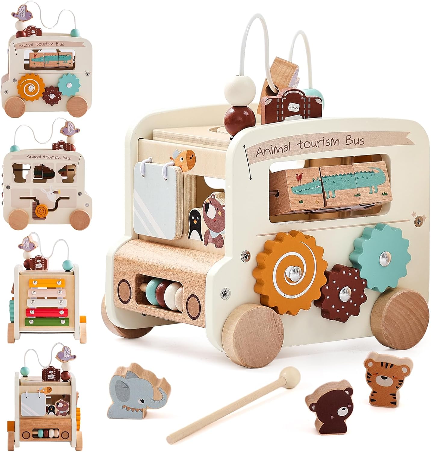 8-in-1 Aktivitaetswuerfel Holz – Montessori ab 1 Jahr