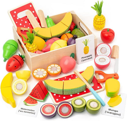 Magnetisches Obstschneideset Holz – Kueche & Rollenspiel ab 3