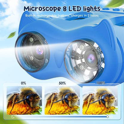 2-in-1 Microscope & Binoculars for Kids – 2.4" IPS Display, 8 LED, Ages 3+