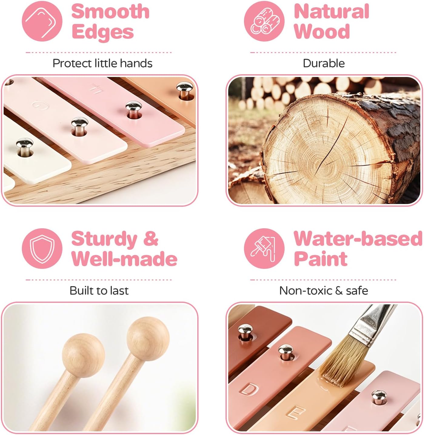 Instruments de musique en bois pour enfants – à partir de 2 ans