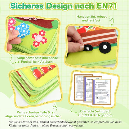 Bauernhof Quiet Book – 25 Aktivitäten, Montessori ab 2 Jahren