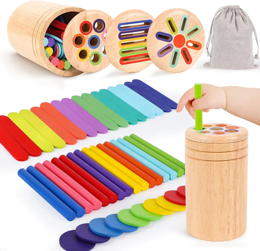 Montessori Farbsortierspiel aus Holz – ab 1 Jahr