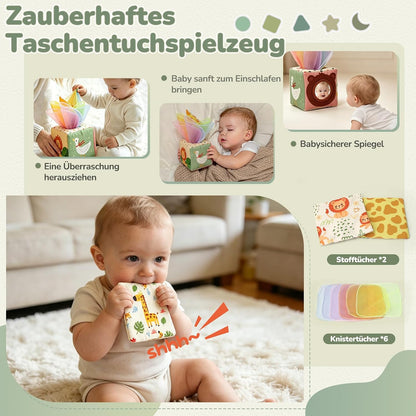 Jouet Montessori 5-en-1 pour bébé dès 6 mois – Boîte à formes, anneaux à empiler et ensemble sensoriel