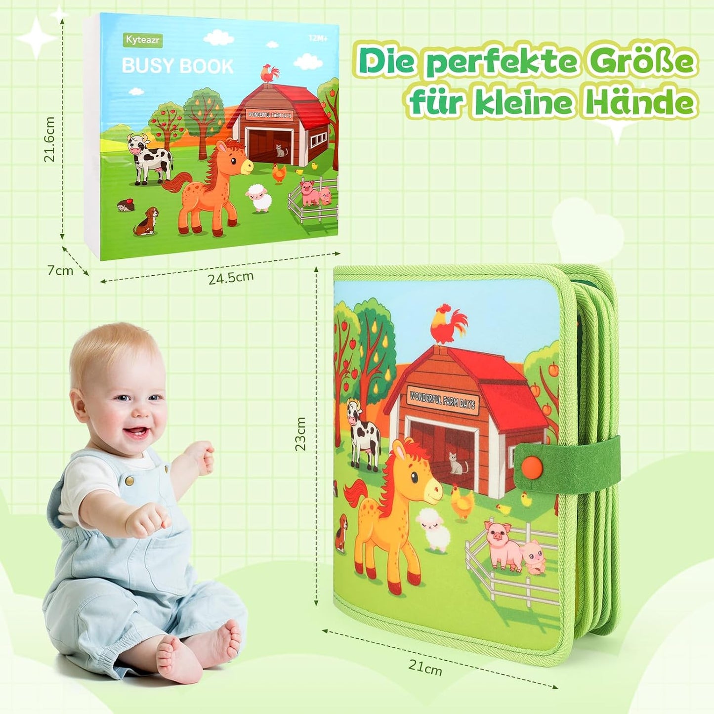 Bauernhof Quiet Book – 25 Aktivitäten, Montessori ab 2 Jahren