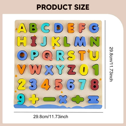Holz-Lernpuzzle Alphabet & Zahlen ab 3 Jahre