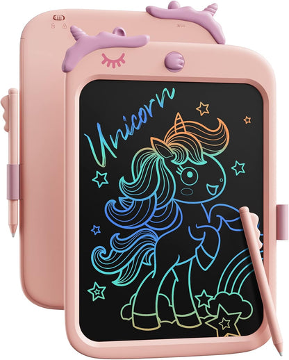 10-Zoll-LCD-Schreibblock, elektronisches digitales Schreiben und Farbbildschirm-Graffiti-Brett, Geschenke für Kinder und Erwachsene 3, 4, 5, 6, 7, 8 (Rosa)