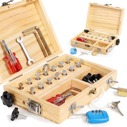 Valise à outils en bois pour enfants – Jouet à visser Montessori à partir de 3 ans