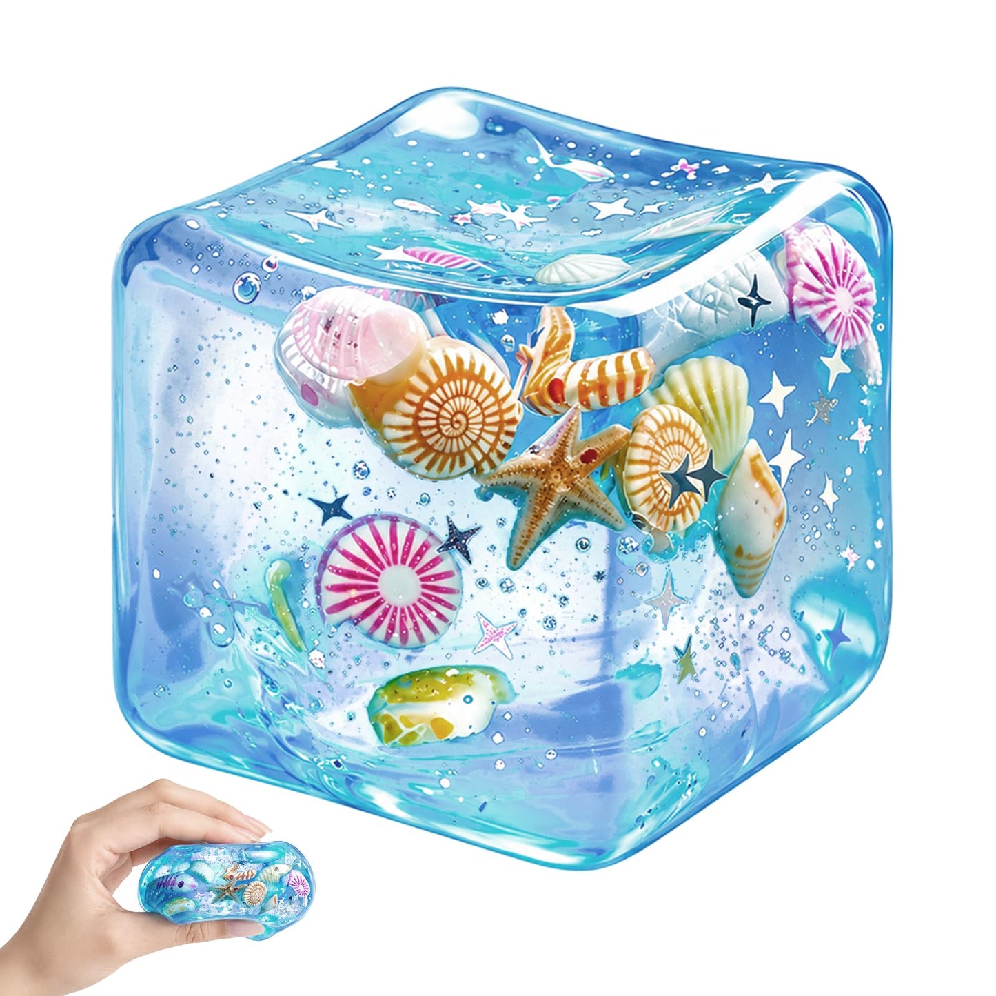 Stressball Eiswürfel, Weiche Squishy Eiswürfel Fidget Toy