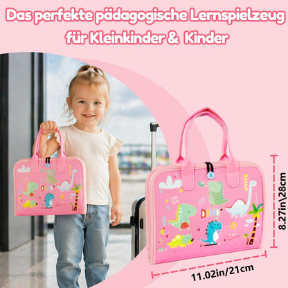 Filz Busy Board 8 Seiten – 20+ Aktivitäten, Reisespielzeug ab 3 J.