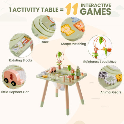 10-in-1 Montessori Aktivitätstisch aus Holz