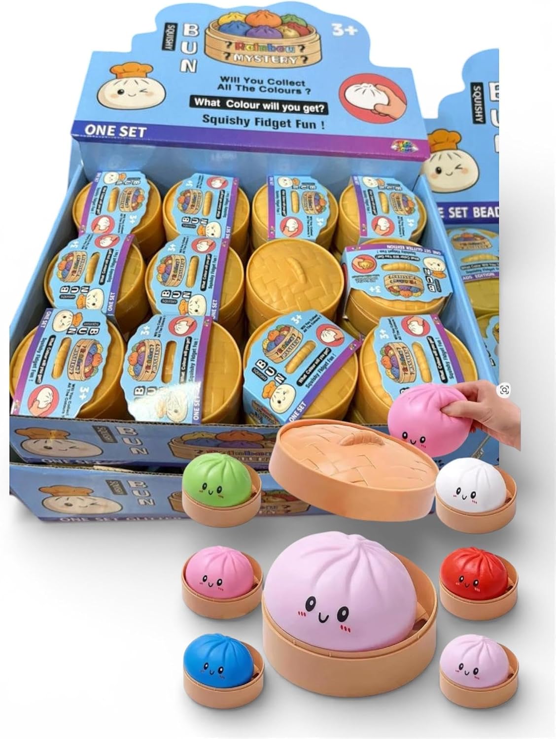 XXL Squishy Dumpling Viral Mystery Trend Überraschung Spielzeug zum Drücken & Kneten, Langsam Rückfedernd +Heartglobal Versandschutz