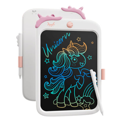 10-Zoll-LCD-Schreibblock, elektronisches digitales Schreiben und Farbbildschirm-Graffiti-Brett, Geschenke für Kinder und Erwachsene 3, 4, 5, 6, 7, 8 (Rosa)