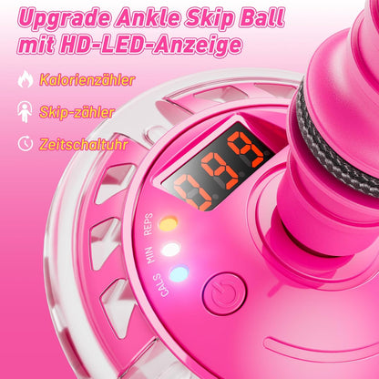 Anneau de saut avec LED et compteur – Anneau de saut pour enfants à partir de 5 ans, pliable et rechargeable