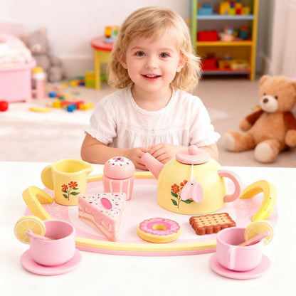 Holz-Teeservice, 16-teilig – Rollenspiel-Set für Mädchen ab 3 Jahren