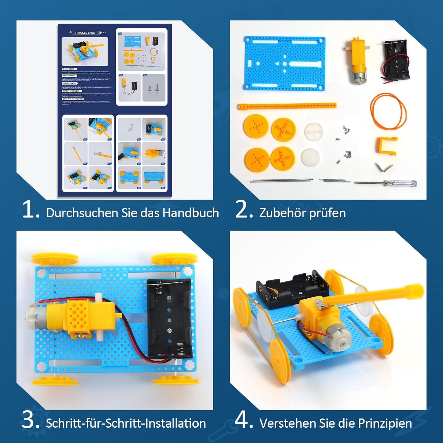6-in-1 STEM Experimentierkasten Physik – Baukasten ab 8 Jahre mit Anleitung