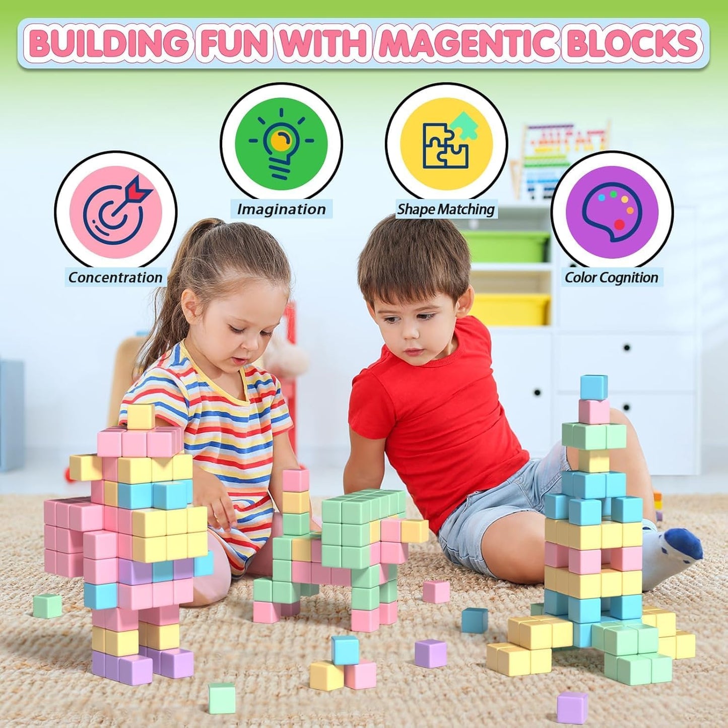 Magnetische Bausteine für Kinder