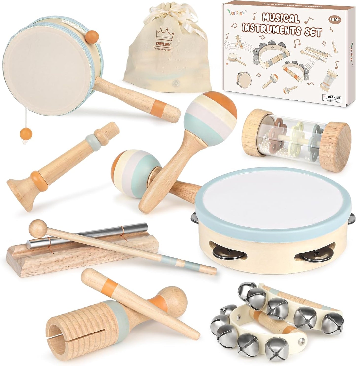 Instruments de musique en bois pour enfants – à partir de 2 ans