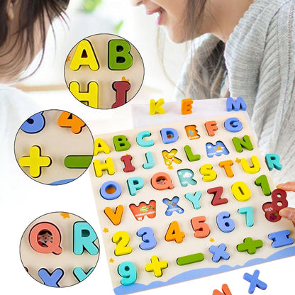 Holz-Lernpuzzle Alphabet & Zahlen ab 3 Jahre