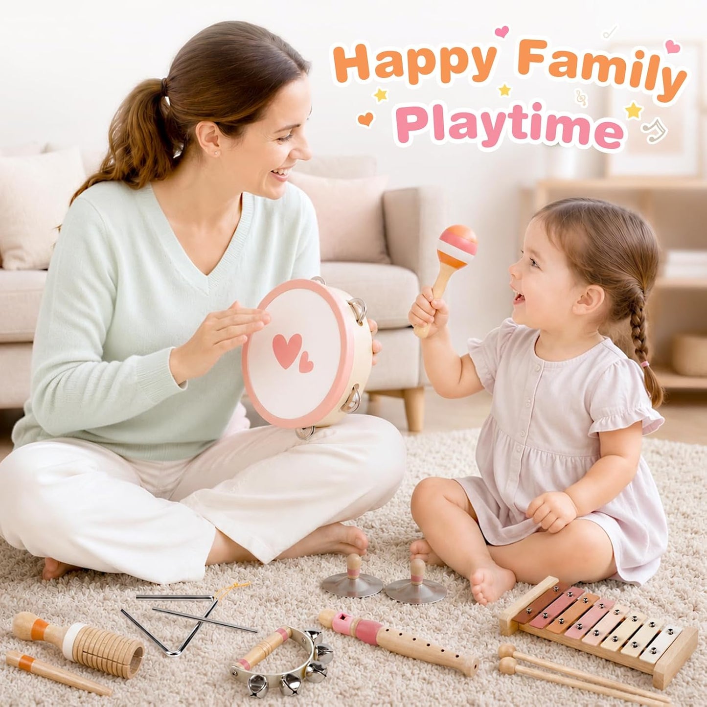 Instruments de musique en bois pour enfants – à partir de 2 ans