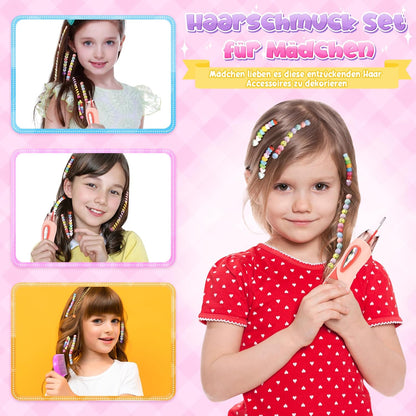 Geschenk Mädchen 5 6 7 8 9 10 Jahre: Haarschmuck Mädchen DIY Haarperlen Set