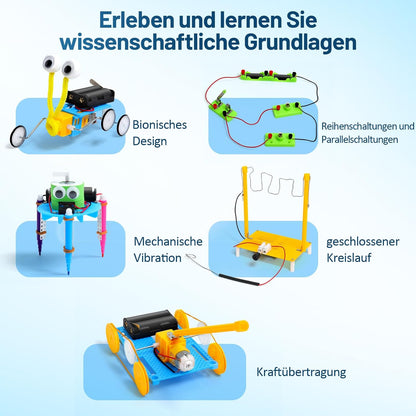 6-in-1 STEM Experimentierkasten Physik – Baukasten ab 8 Jahre mit Anleitung