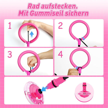 Anneau de saut avec LED et compteur – Anneau de saut pour enfants à partir de 5 ans, pliable et rechargeable