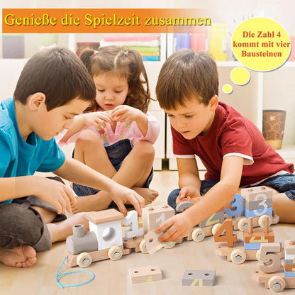 Zahlenzug Holz 26 Bloecke – Lernspielzeug ab 1 Jahr