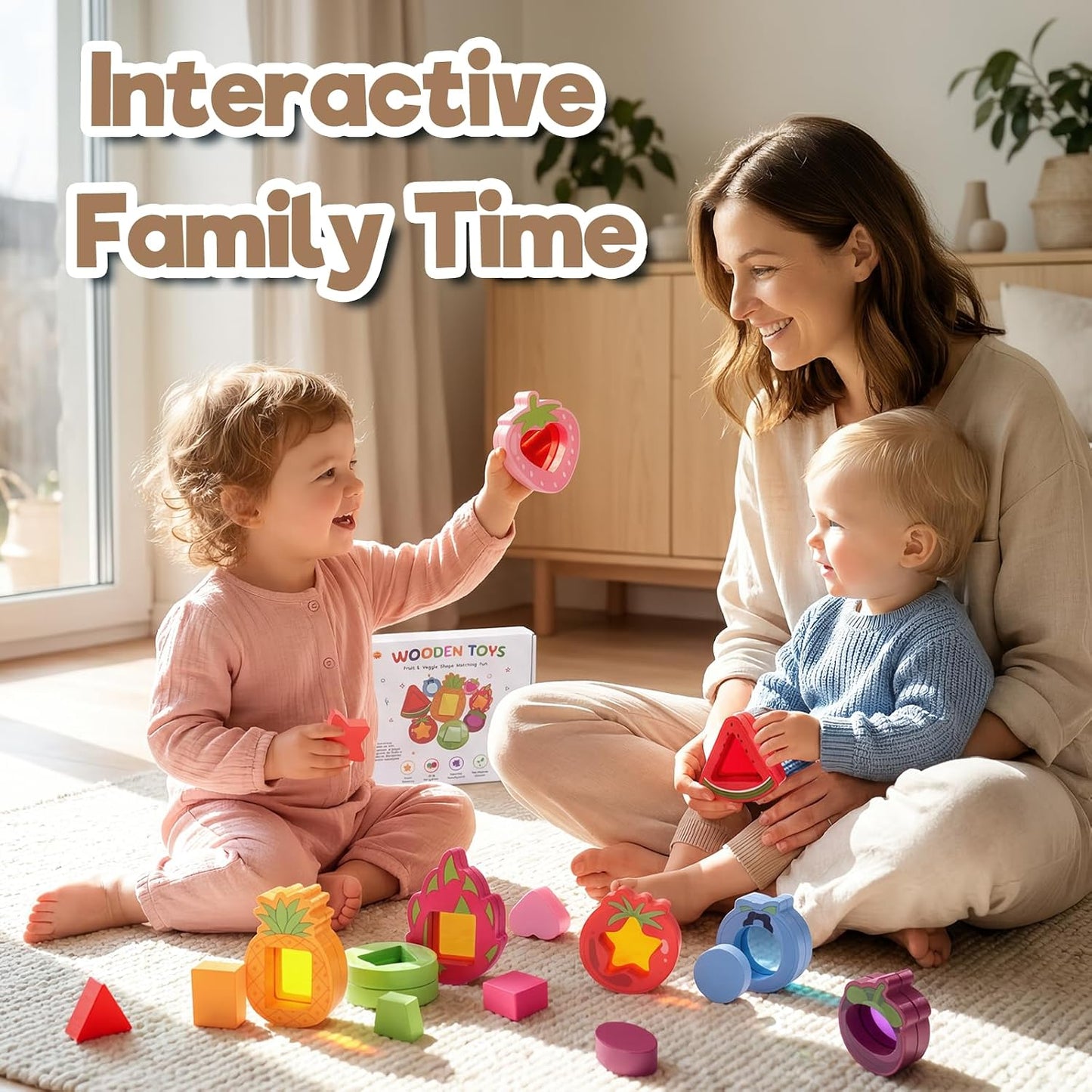 Holz-Steckspiel Obst & Gemuese 3-in-1 ab 1 Jahr