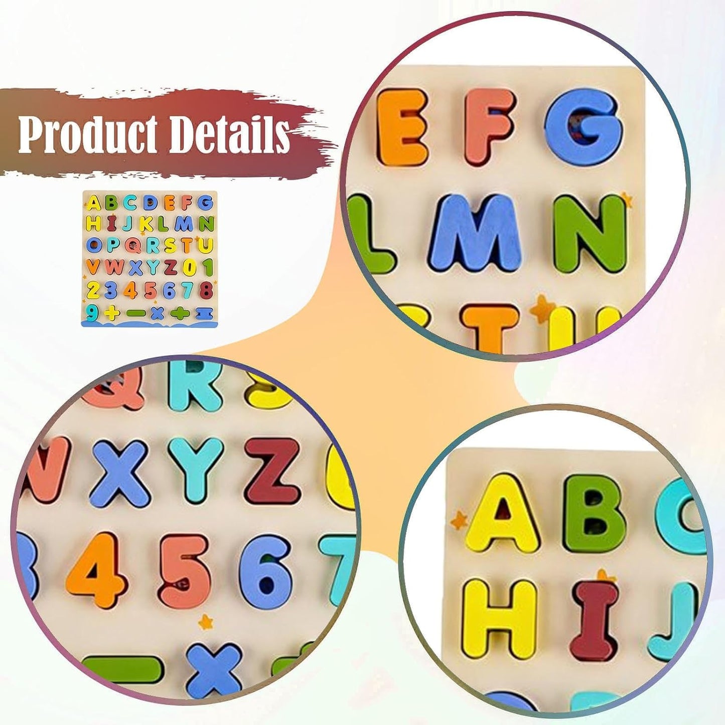 Holz-Lernpuzzle Alphabet & Zahlen ab 3 Jahre