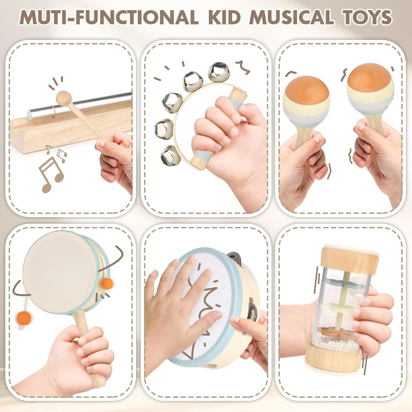 Instruments de musique en bois pour enfants – à partir de 2 ans