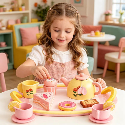 Holz-Teeservice, 16-teilig – Rollenspiel-Set für Mädchen ab 3 Jahren