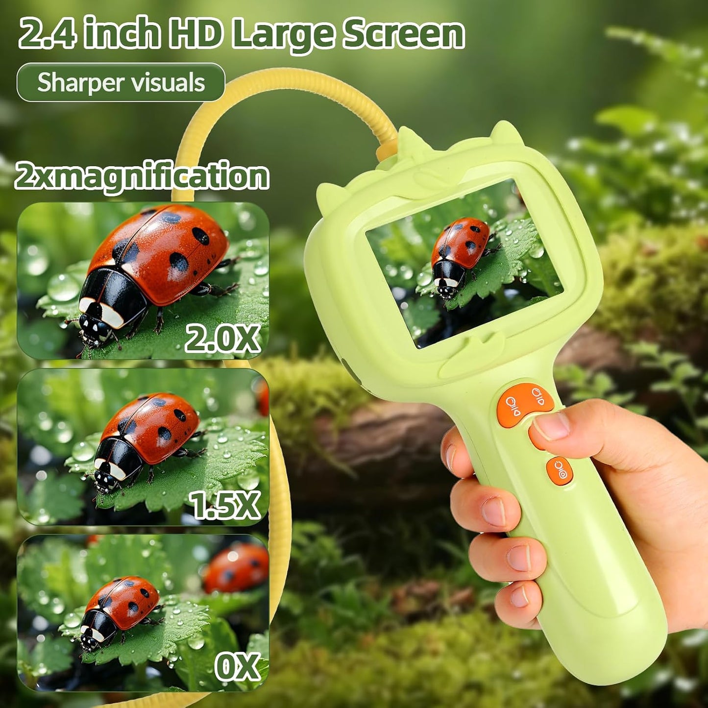 IP67 Endoskopkamera für Kinder – 1m Kabel, 2,4" IPS-Display & 8 LED