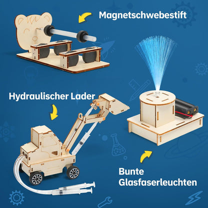 6-in-1 STEM Experimentierkasten Physik – Baukasten ab 8 Jahre mit Anleitung