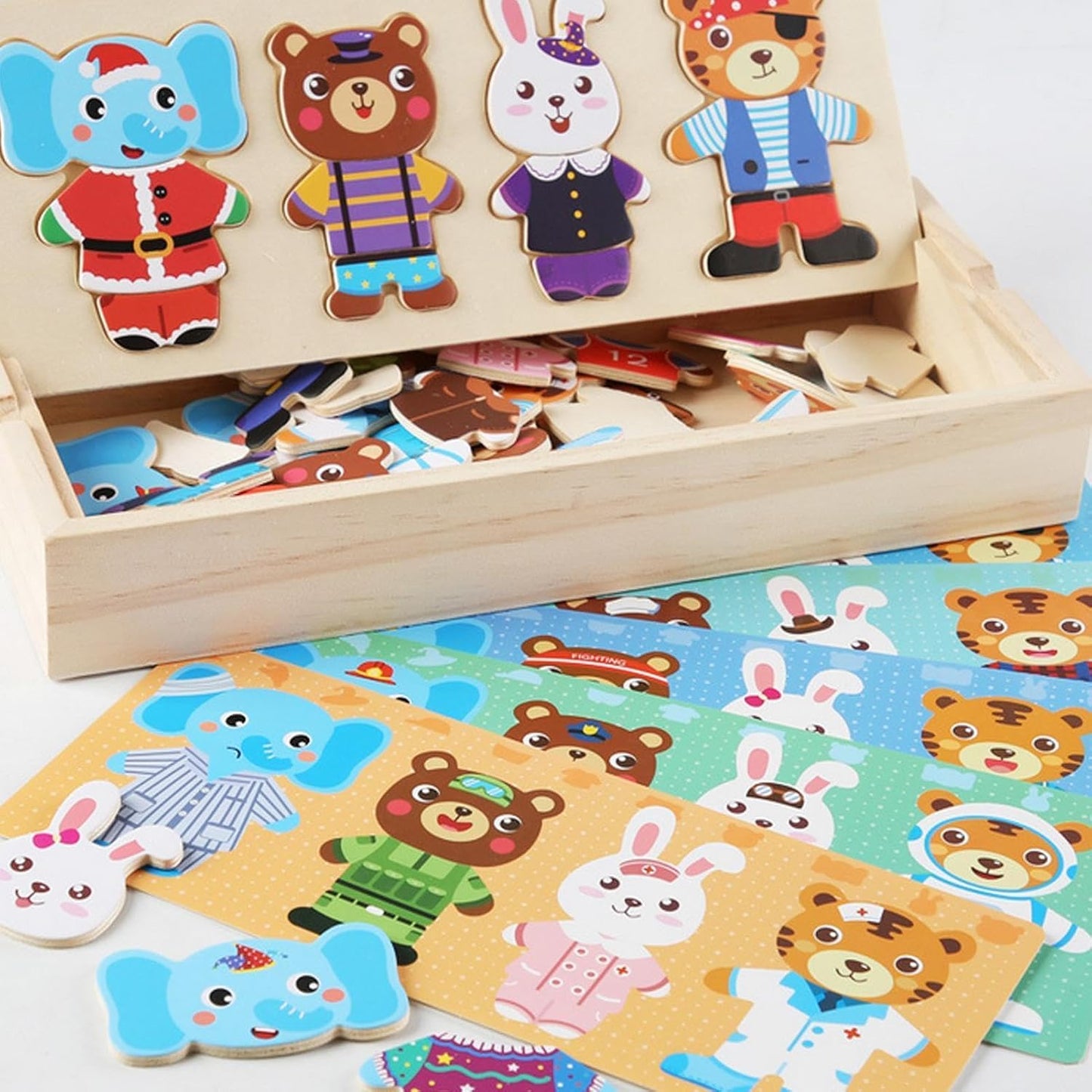 Magnetisches Anziehpuzzle Holz – Dress-Up mit Holzkiste