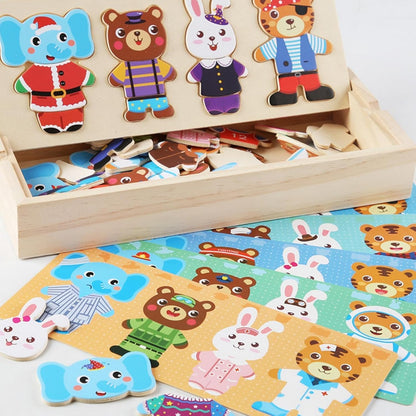 Magnetisches Anziehpuzzle Holz – Dress-Up mit Holzkiste