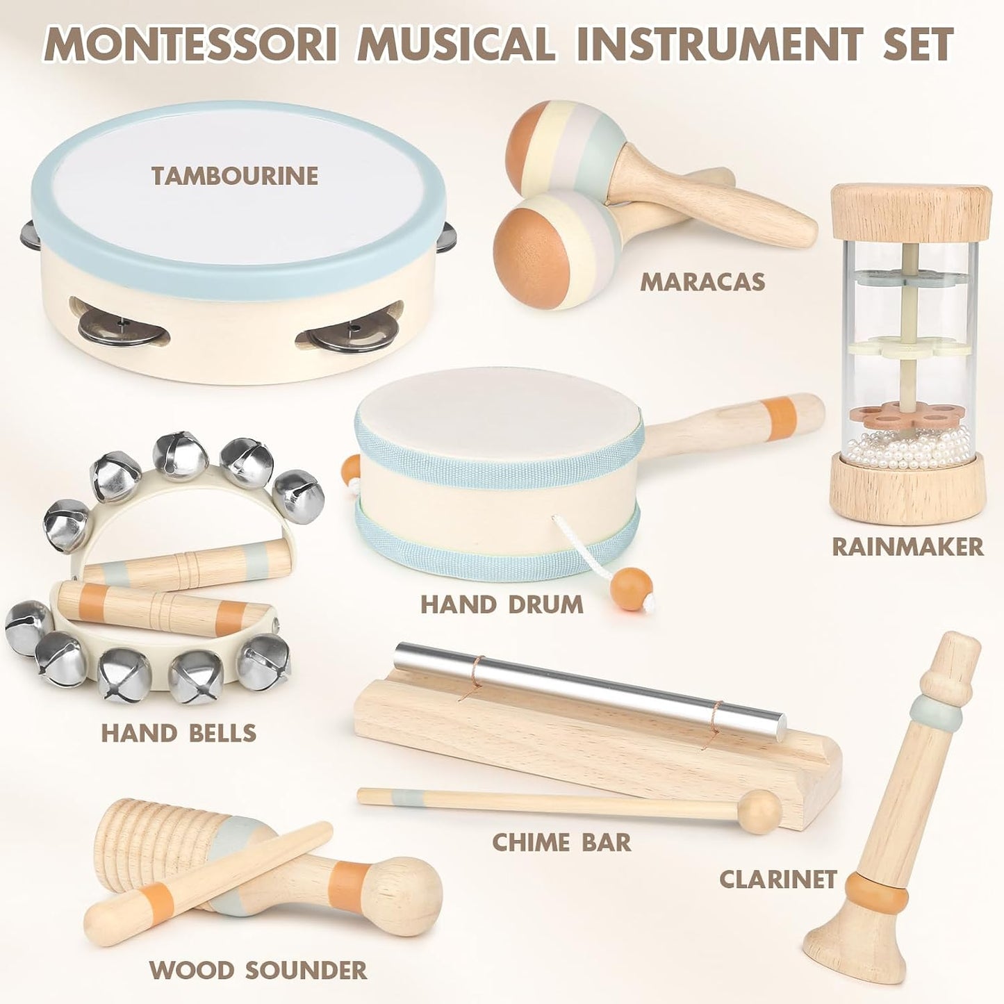 Instruments de musique en bois pour enfants – à partir de 2 ans