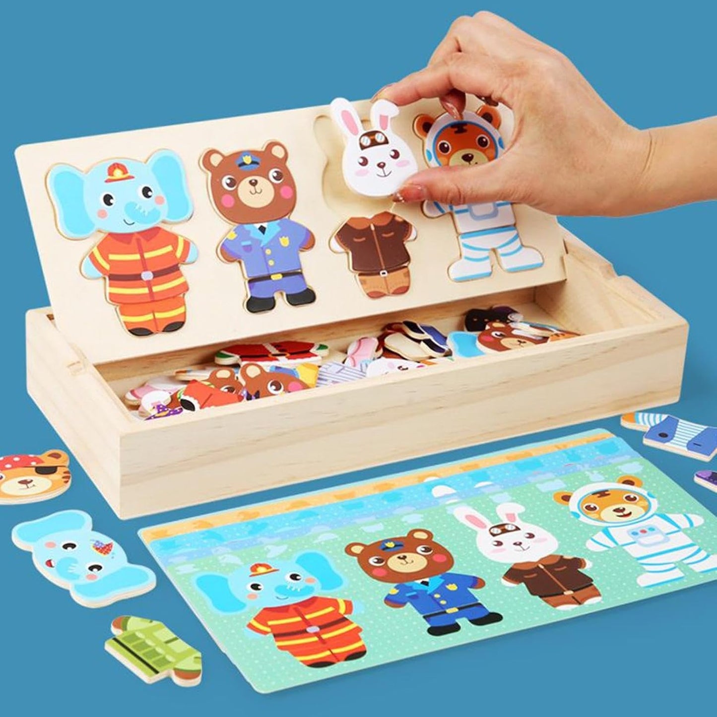 Magnetisches Anziehpuzzle Holz – Dress-Up mit Holzkiste