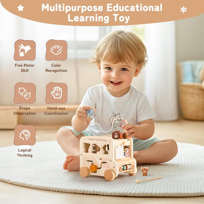 8-in-1 Aktivitaetswuerfel Holz – Montessori ab 1 Jahr