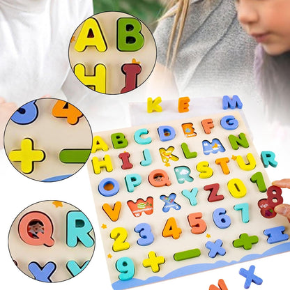 Holz-Lernpuzzle Alphabet & Zahlen ab 3 Jahre