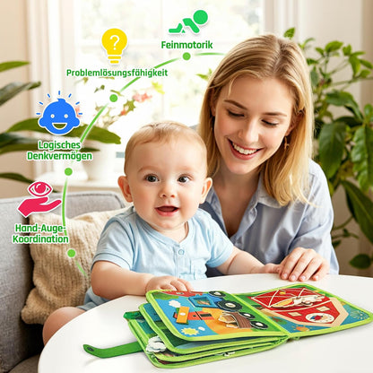 Tableau d'activités Montessori en feutre à 9 pages – Livre d'apprentissage dès 1 an
